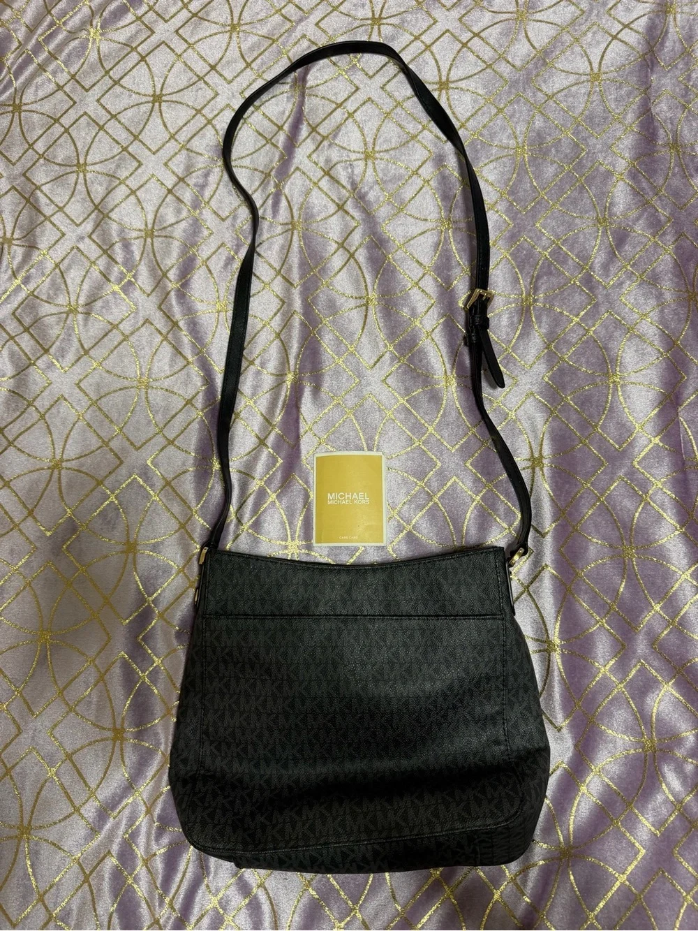 💥 Michael Kors Black MK Logo Bag with Gold Accents